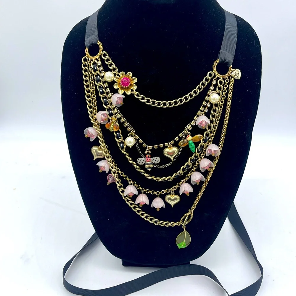 Betsy Floral Ribbon necklace RARE - Picture 1 of 2